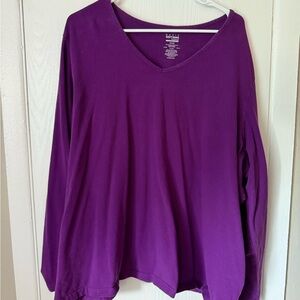 Basic Editions Purple Oversized Long Sleeve Blouse